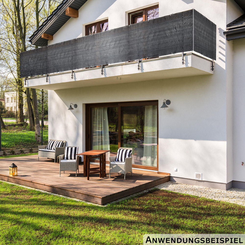 Balkonsichtschutz 90 x 500 cm dunkelgrau image number 4