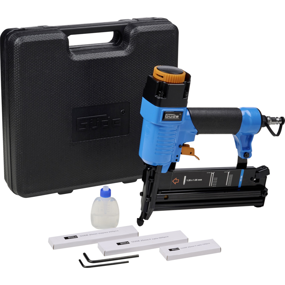 G&uuml;de&reg; Drucklufttacker Klammerger&auml;t Nagler Kombi-Set