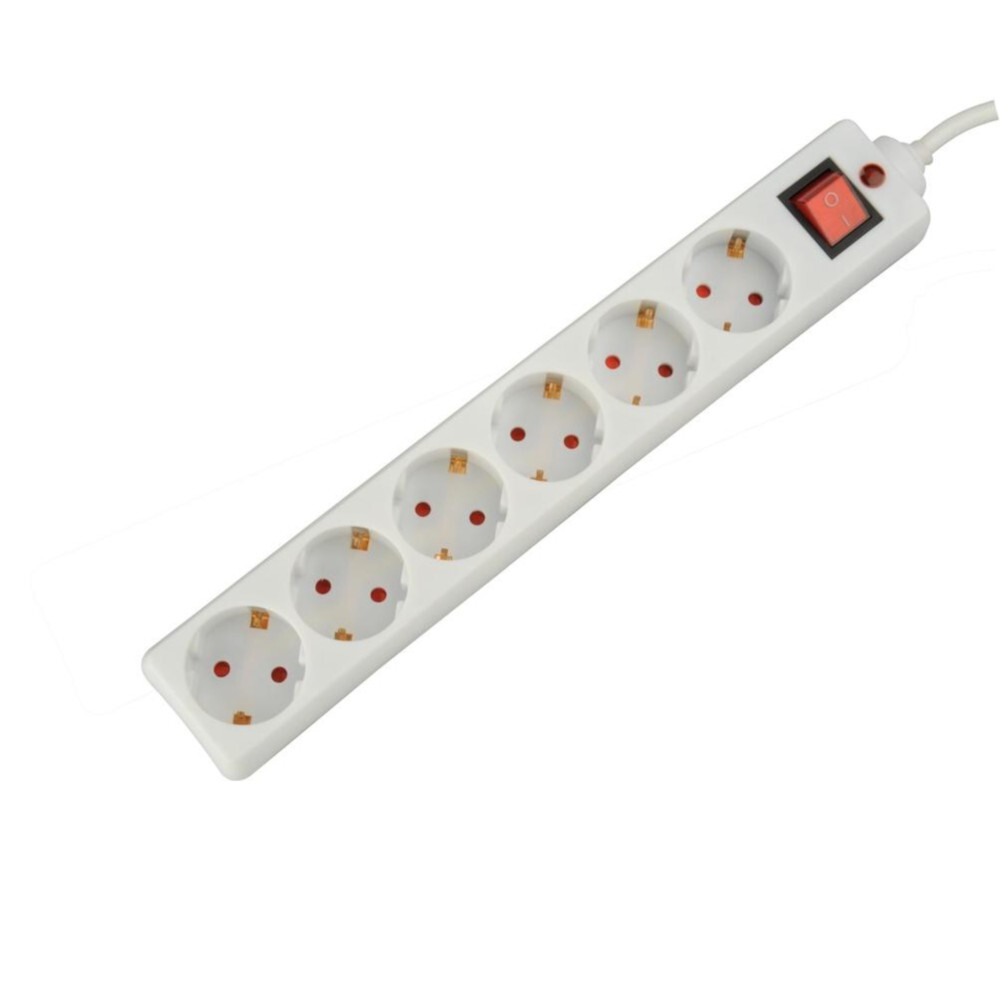 Steckdosenleiste 6-fach wei&szlig;, mit &Uuml;berspannungsschutz