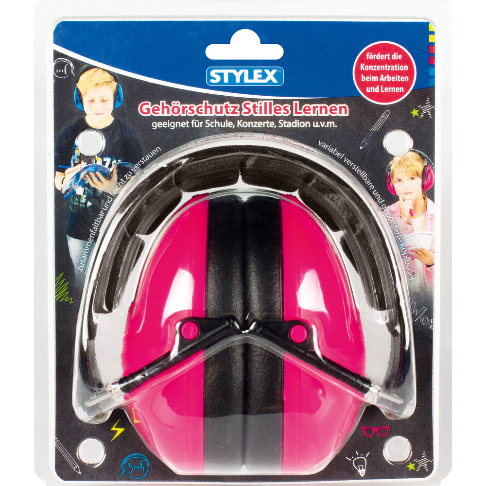 Geh&ouml;rschutz &bdquo;Stilles Lernen&ldquo; faltbar in pink image number 1