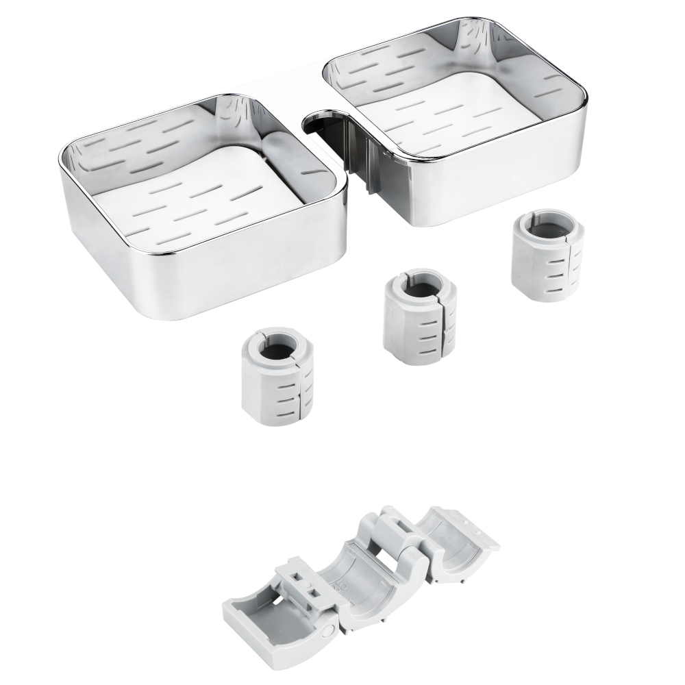 Duschablage aus verchromtem ABS-Kunststoff mit Montagezubeh&ouml;r