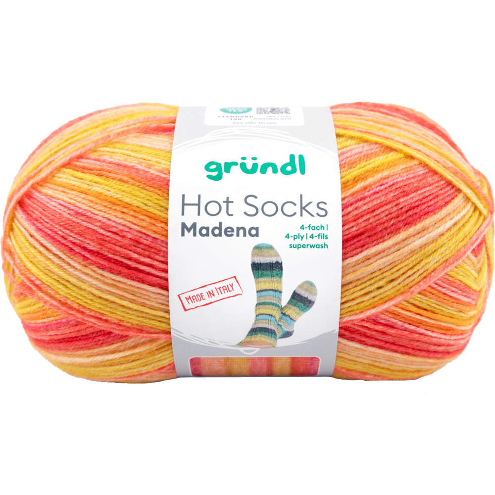 Garn Hot Socks Madena 4-fach sunrise 100g