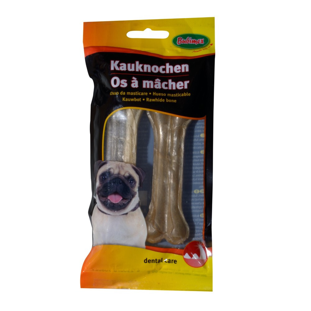 Bubimex Kauknochen 11 cm 2 St&uuml;ck aus Rinderhaut
