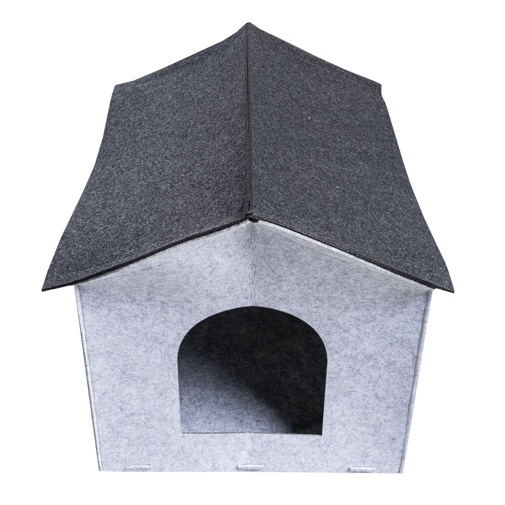 Hundeh&uuml;tte aus Filz in Anthrazit B-Ware image number 1