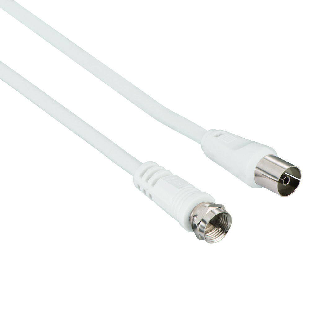 hama&reg; SAT-Kabel, F-Stecker - Koax-Kupplung, 90 dB, 1,5 m