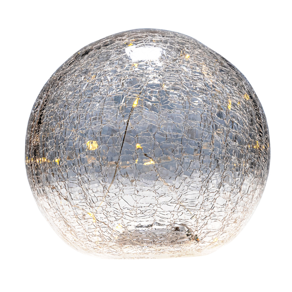LED-Kugelleuchte &Oslash; 15 cm aus Crashglas mit 14 LEDs