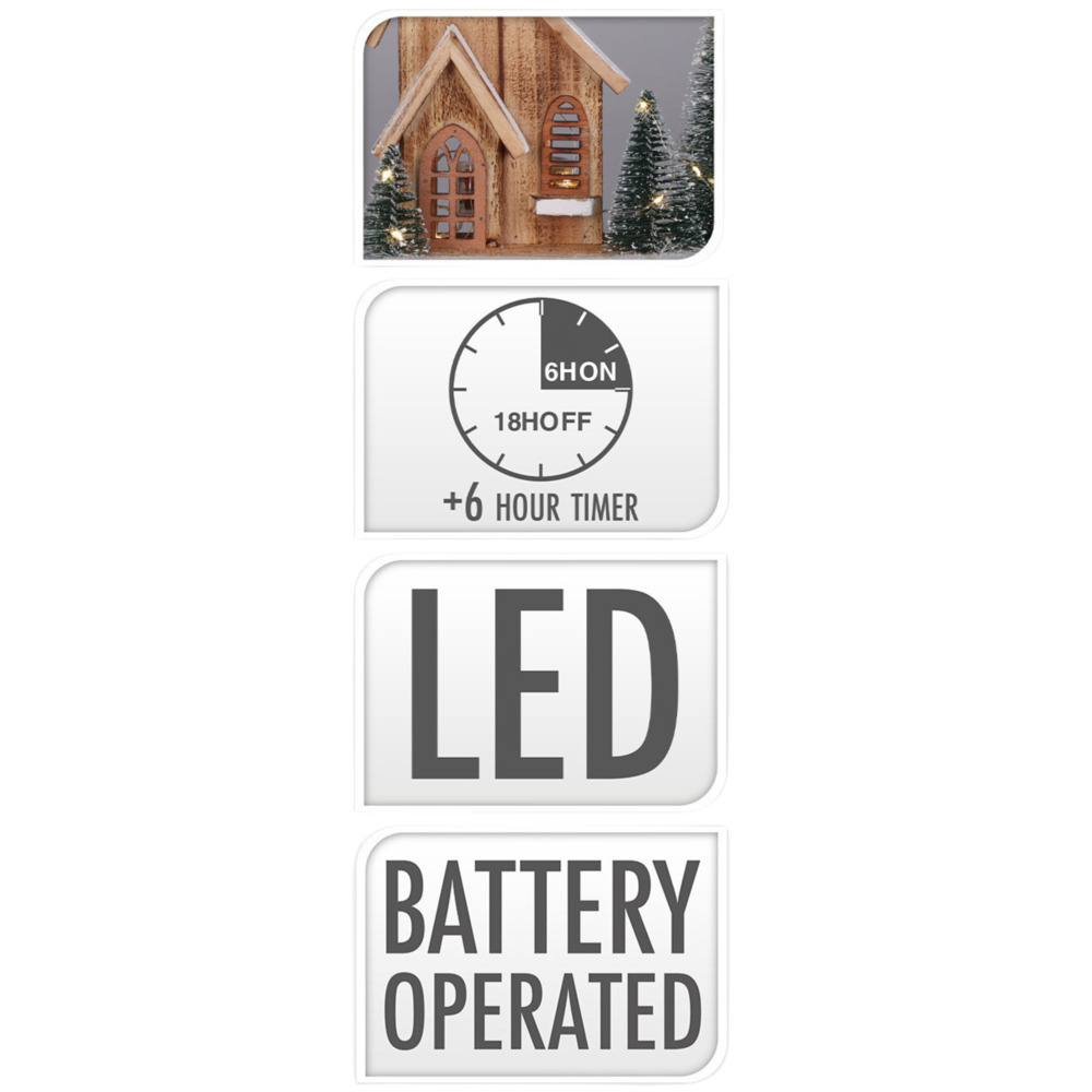 Weihnachtsdeko Haus mit LED 28 x 9 x 34 cm image number 1