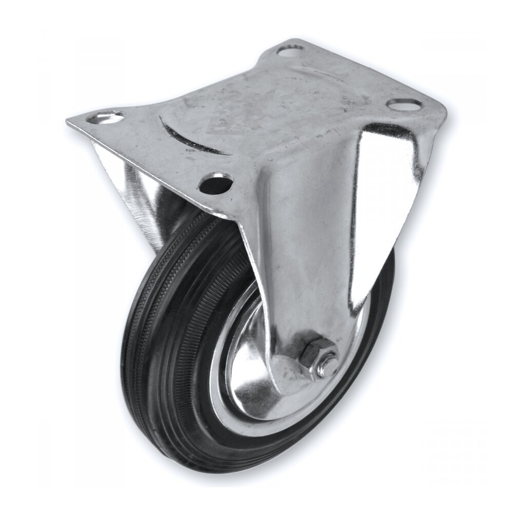 Bockrolle &Oslash;75mm Tragkraft 40kg Vollgummi Transportrolle Laufrolle