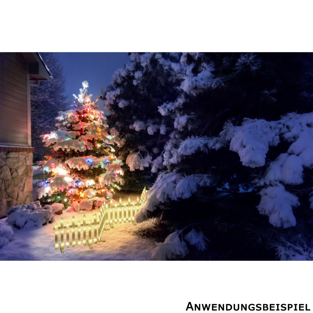 LED Gartenzaun 192 LEDs 8er Set Paneele Wei&szlig; image number 4