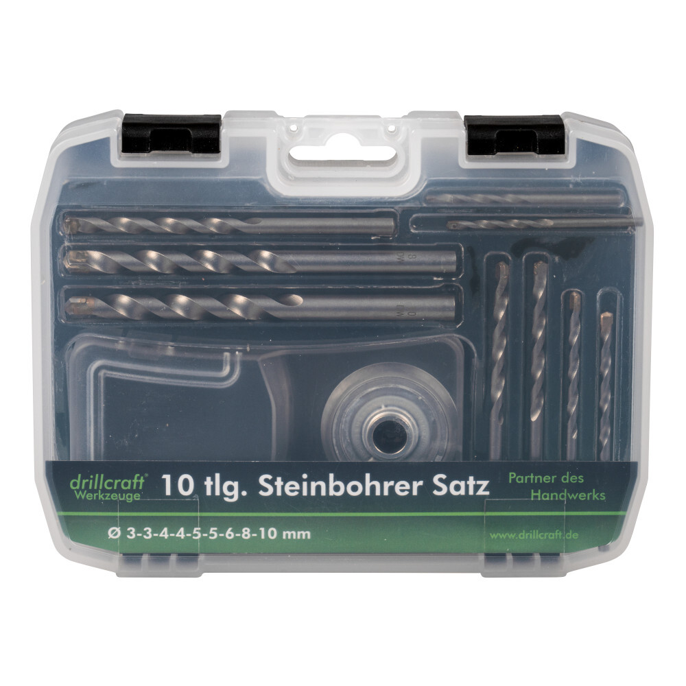 Steinbohrersatz 10-teilig, 3-10 mm, mit Bohrstaubf&auml;nger image number 1