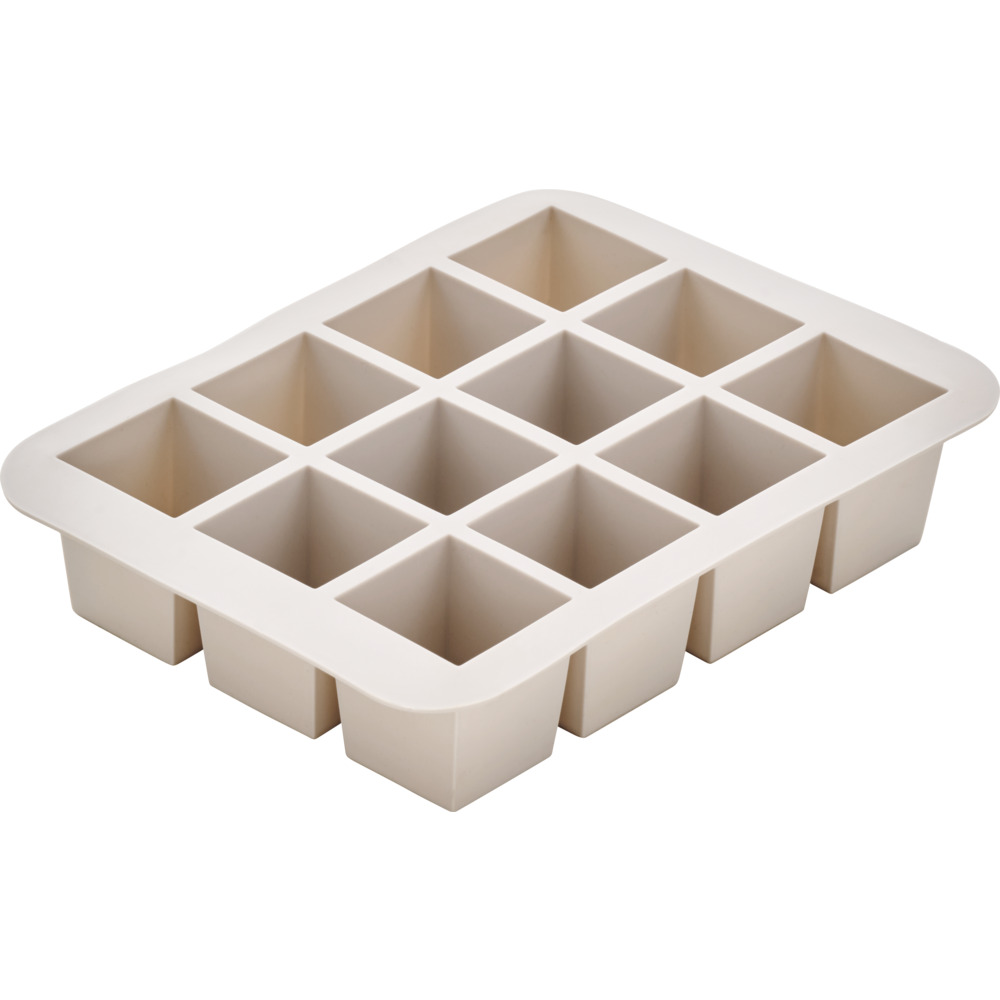 Eisw&uuml;rfelform Silikon 12 W&uuml;rfel Grau