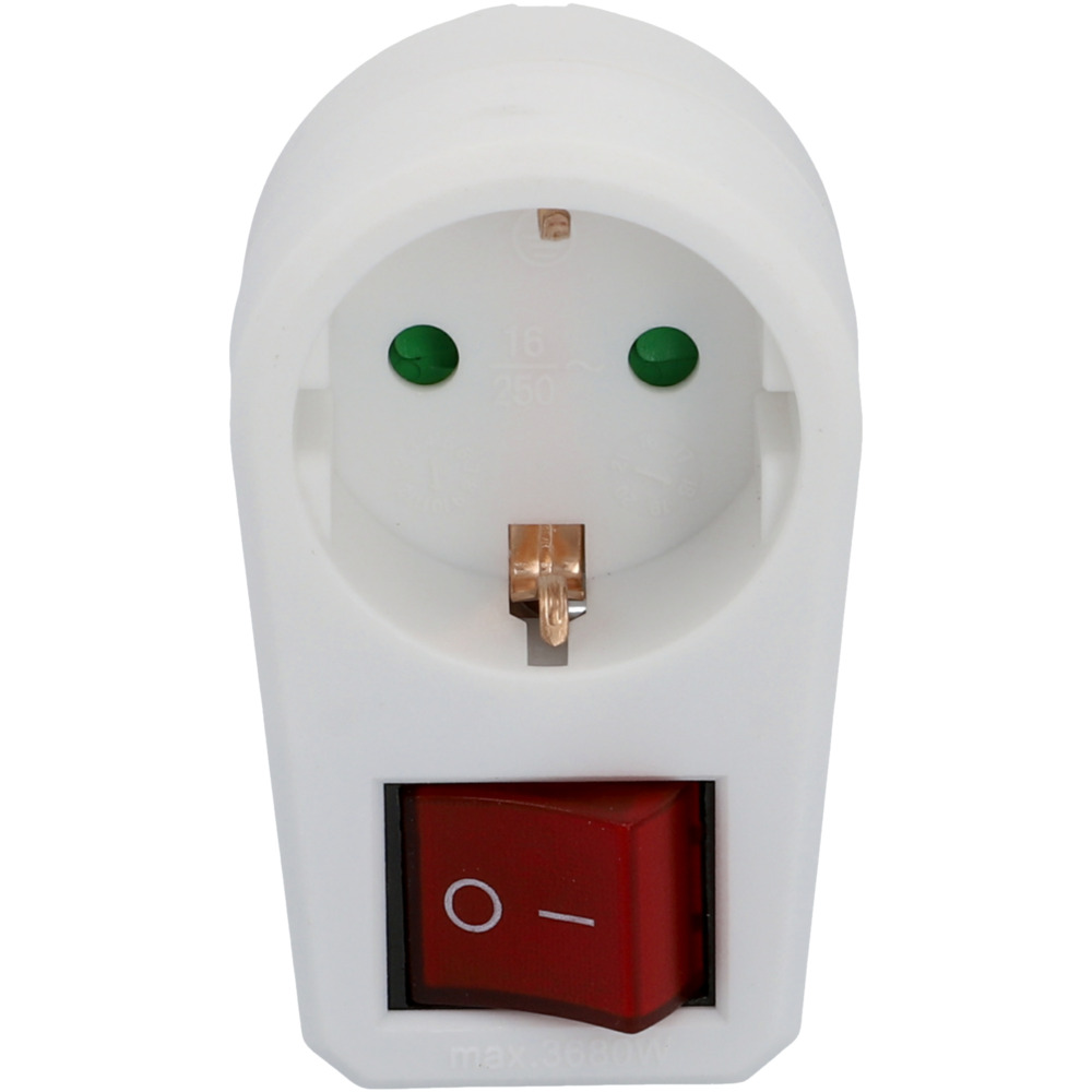Schutzkontakt Zwischenstecker mit Schalter image number 1