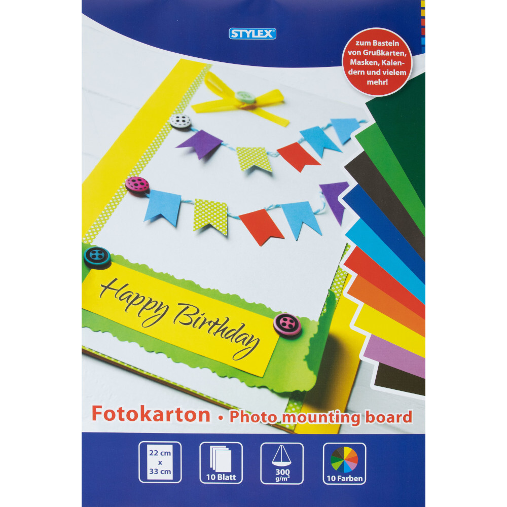 Fotokarton 10 Blatt 10 Farben image number 1