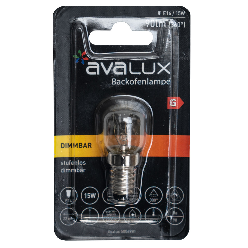 Backofenlampe klar in Tropfenform mit 15 W und E14 Sockel image number 1