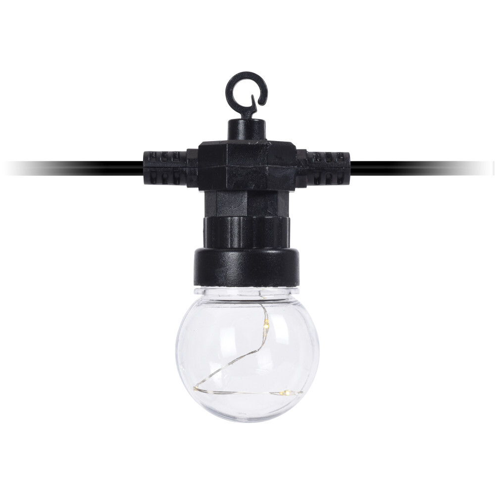 LED-Lichterkette 11 m batteriebetrieben mit 20 Kugeln und 60 LEDs