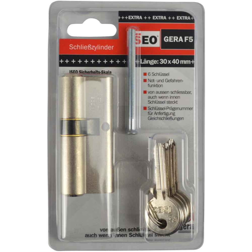 Schlie&szlig;zylinder GERA 5600 30-40 mm mit 6 Schl&uuml;sseln image number 1