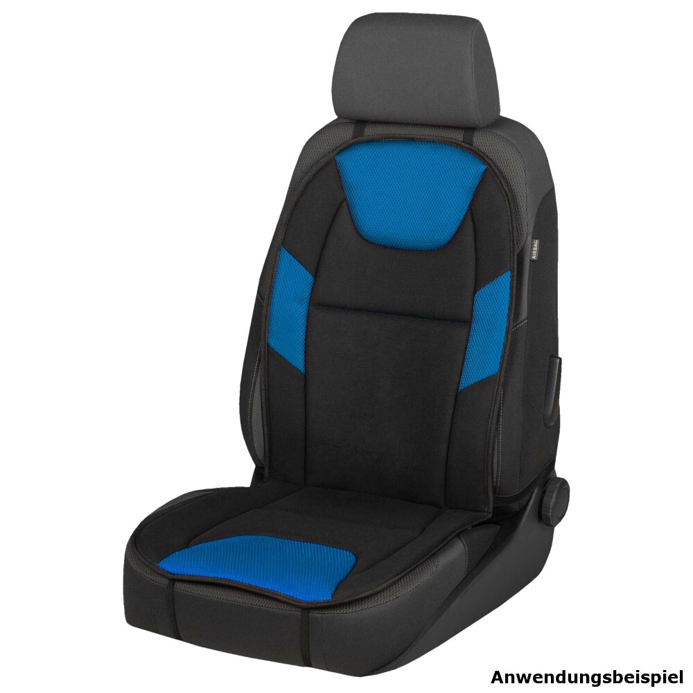 Auto-Sitzauflage Norris in Blau-Schwarz mit Befestigungshaken