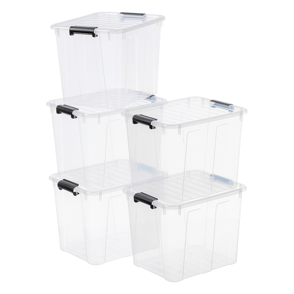 Aufbewahrungsbox 40 Liter mit Deckel, Grau-Transluzent image number 1