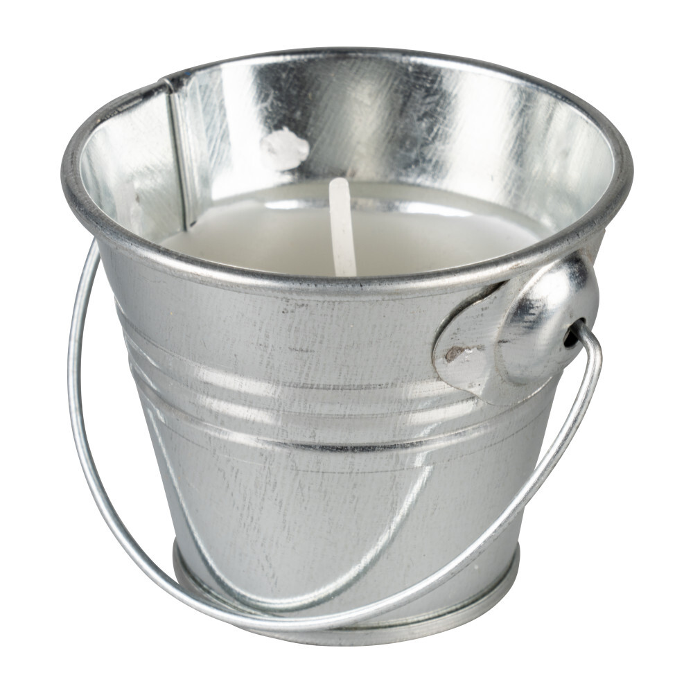 Citronella Wachskerze, in Zinkeimer, &Oslash; 6 cm