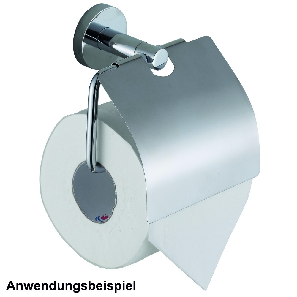 Toilettenpapierhalter "London" mit Deckel aus verchromtem Metall