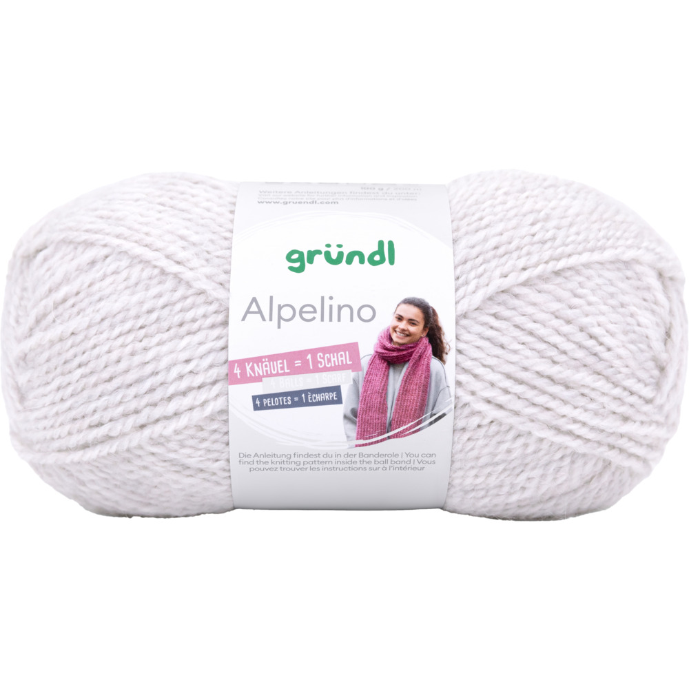 Garn Alpelino 100g perlwei&szlig;-meliert