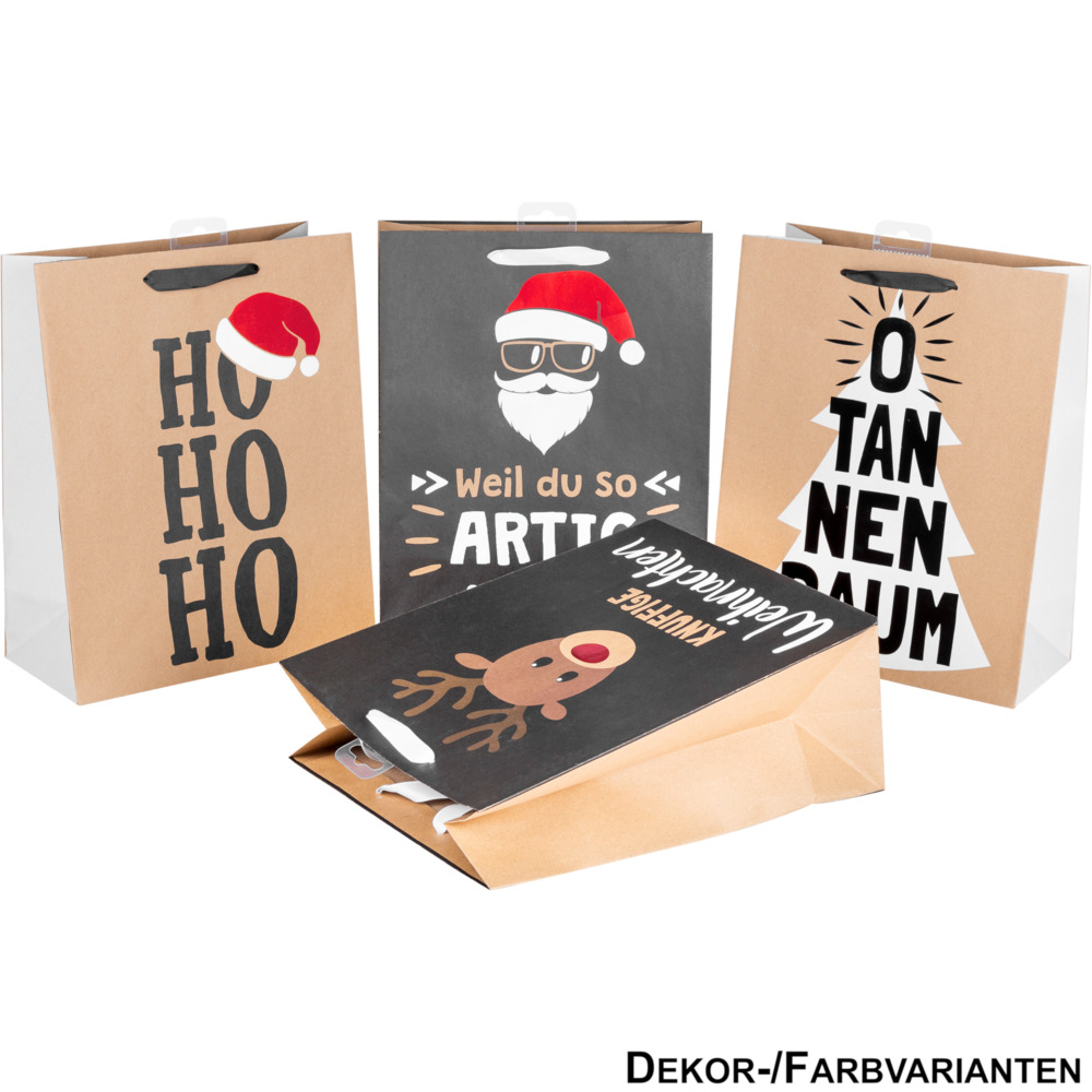 Geschenktasche Premium gro&szlig; in verschiedenen Weihnachtsmotiven