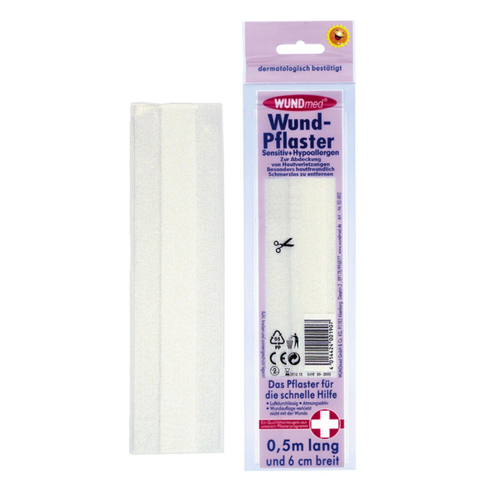 Wundpflaster 0,5 m x 6 cm sensitive-hypoallergen besonders hautfreundlich