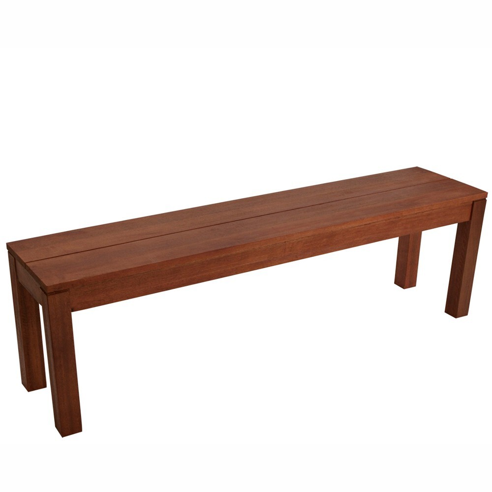 Hockerbank 3-Sitzer, 150 x 34 x 45 cm, Holz Eukalyptus ge&ouml;lt