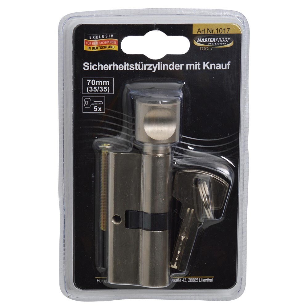 Sicherheitst&uuml;rzylinder 70 mm mit Knauf