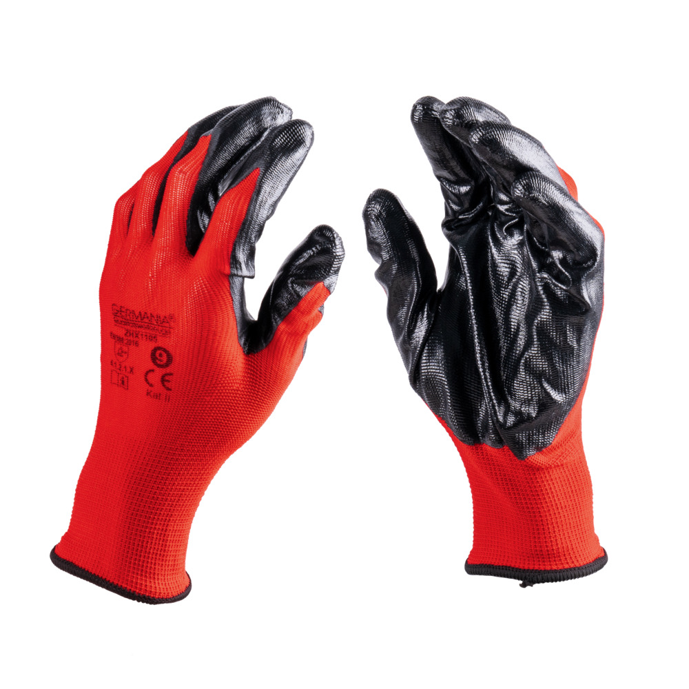 Arbeitshandschuhe-Set Gr&ouml;&szlig;e 9 in Rot