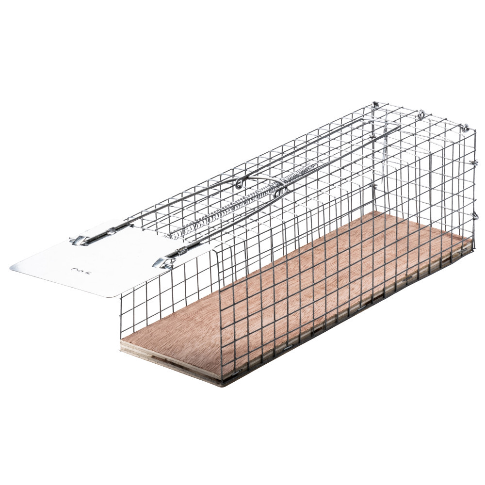 Lebendfalle f&uuml;r Ratten, aus Draht mit Federmechanismus