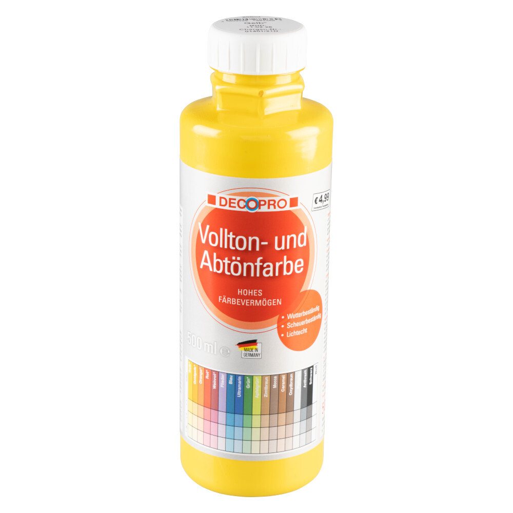 DECOPRO Vollton und Abt&ouml;nfarbe 500 ml gelb innen und au&szlig;en