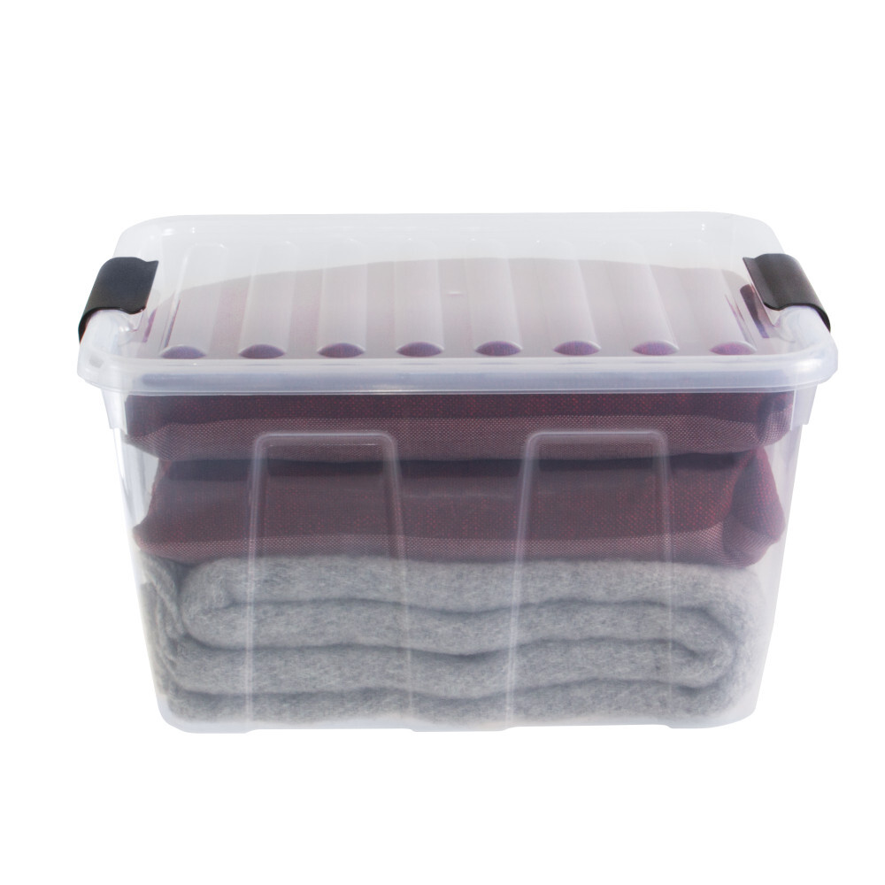 Aufbewahrungsbox 30 Liter mit Deckel, Grau-Transluzent image number 20