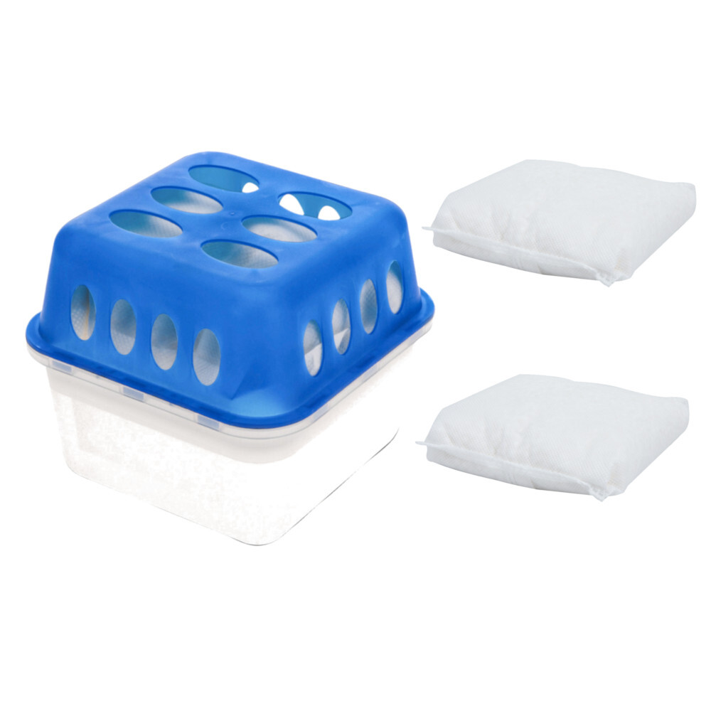 Luftentfeuchter aus Kunststoff mit 2 Granulat-Nachf&uuml;llkissen