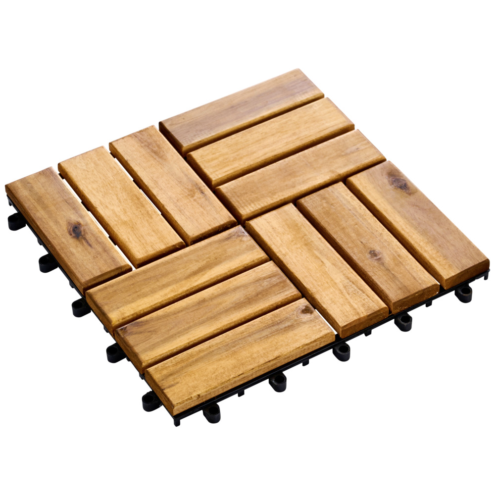 Akazien-Holzfliese 30x30 cm