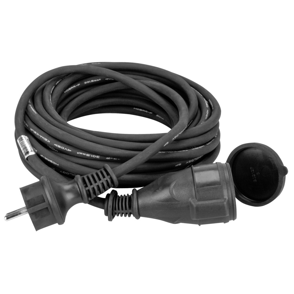 Verl&auml;ngerungskabel Schutzkontakt schwarz, au&szlig;en IP44, 10 m