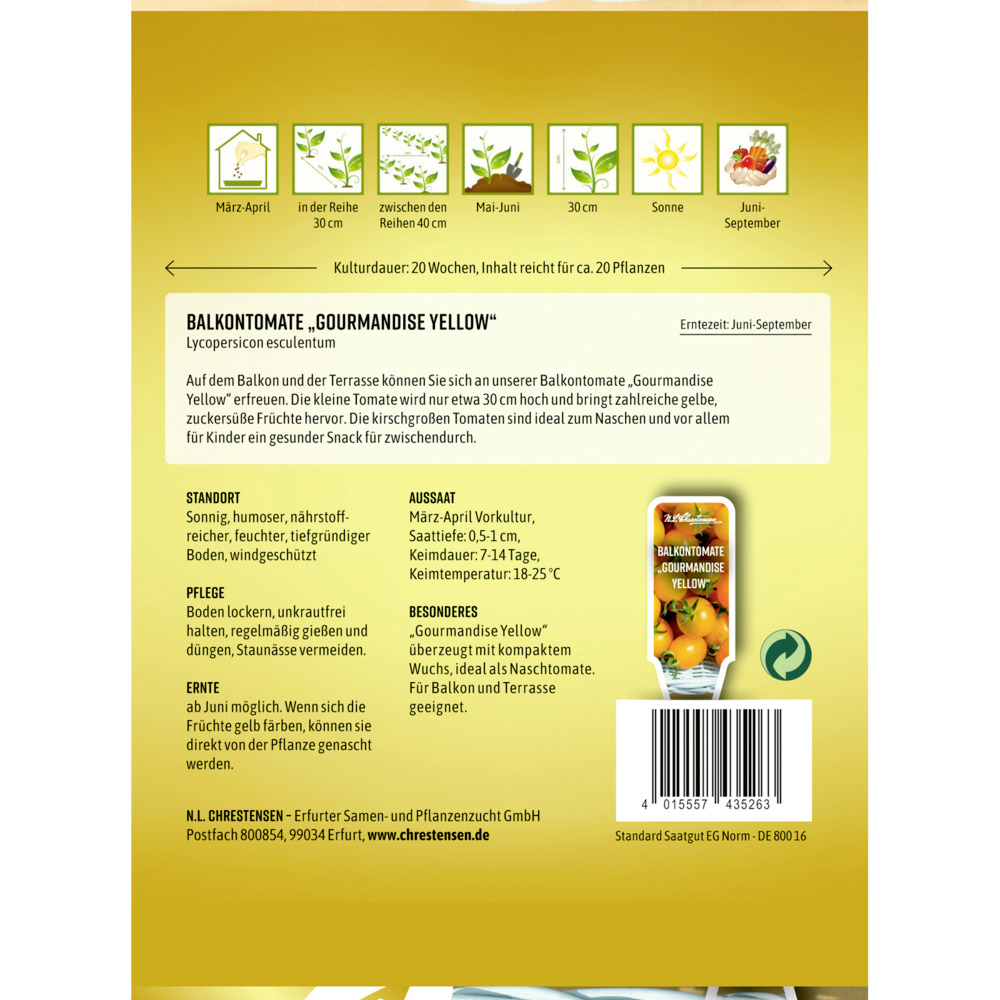 Saatgut Balkontomate Gourmandise Yellow image number 1