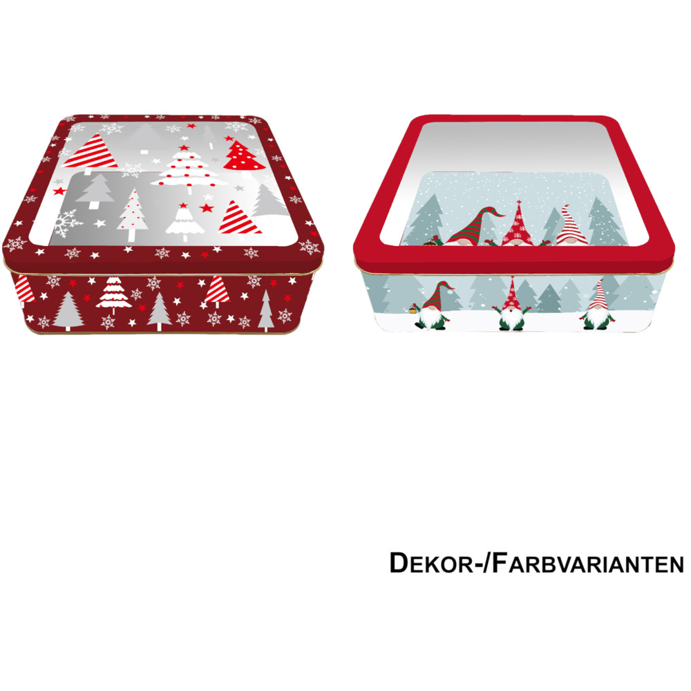 Geb&auml;ckdose 3er-Set eckig, 2-fach sortiert