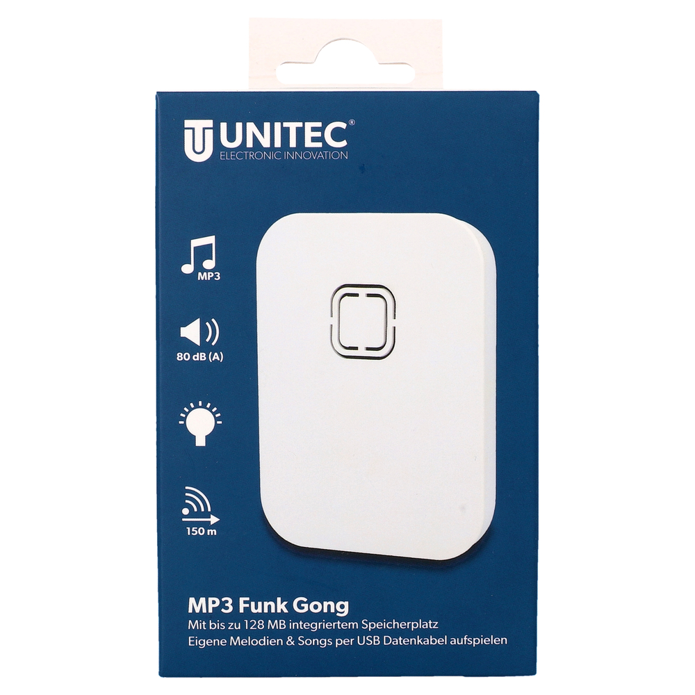 UNITEC&reg; Funkgong WDM10 mp3, 150 m Reichweite