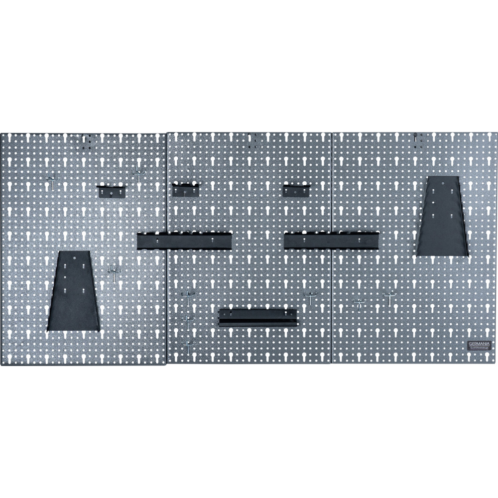 GERMANIA&reg; Lochwand 3-teilig mit Hakensortiment aus Stahlblech image number 1