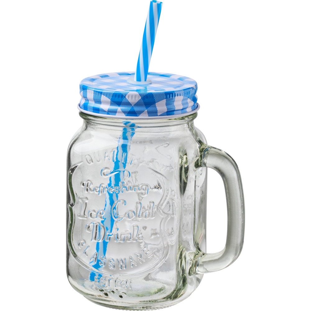 Trinkglas 450 ml mit Deckel und Henkel, 4-fach sortiert image number 2