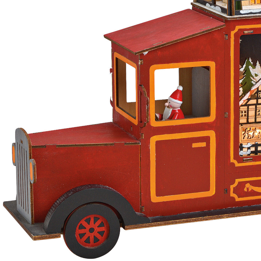 Weihnachtsdeko LKW mit LED Beleuchtung aus Holz image number 1