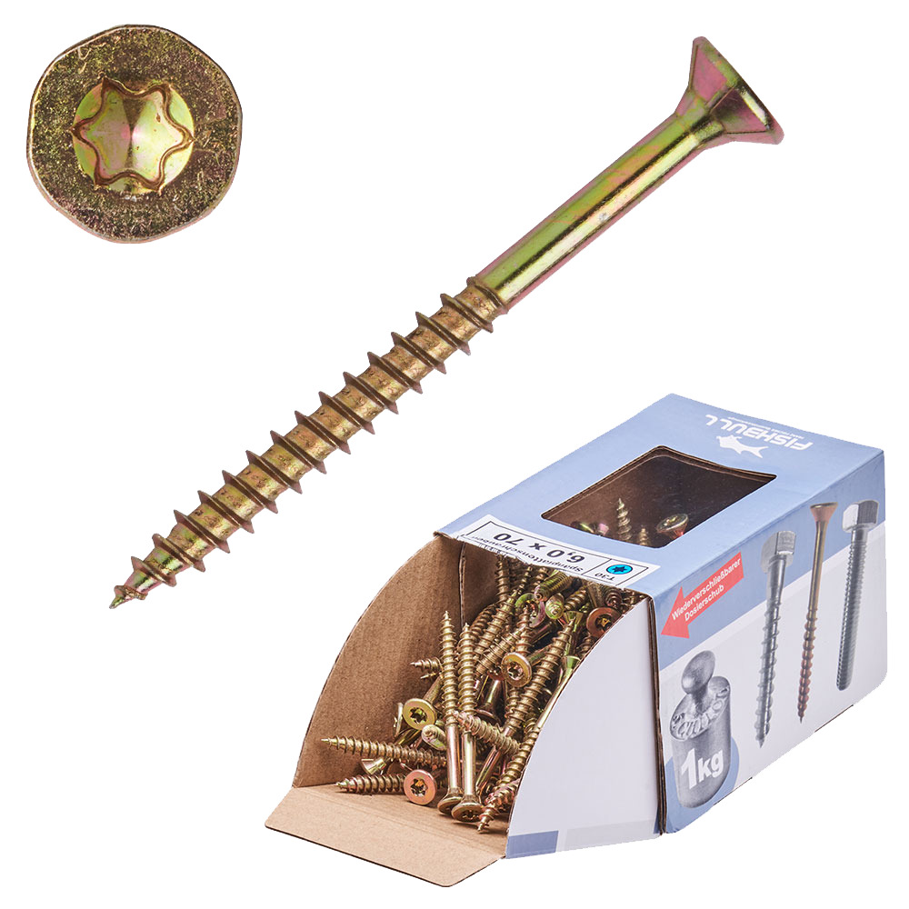 Spanplattenschraube 6,0 x 70 Senkkopf Teilgewinde IVZ 1 kg