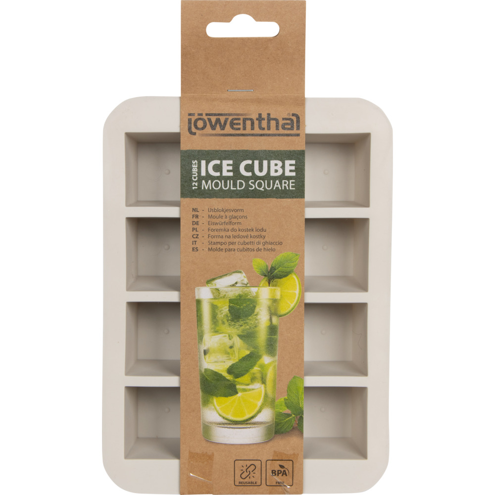 Eisw&uuml;rfelform Silikon 12 W&uuml;rfel Grau image number 1