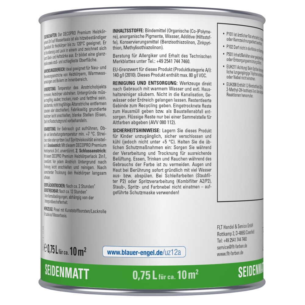 DECOPRO Premium 2in1 Heizk&ouml;rperlack 750 ml in Wei&szlig;, seidenmatt image number 1