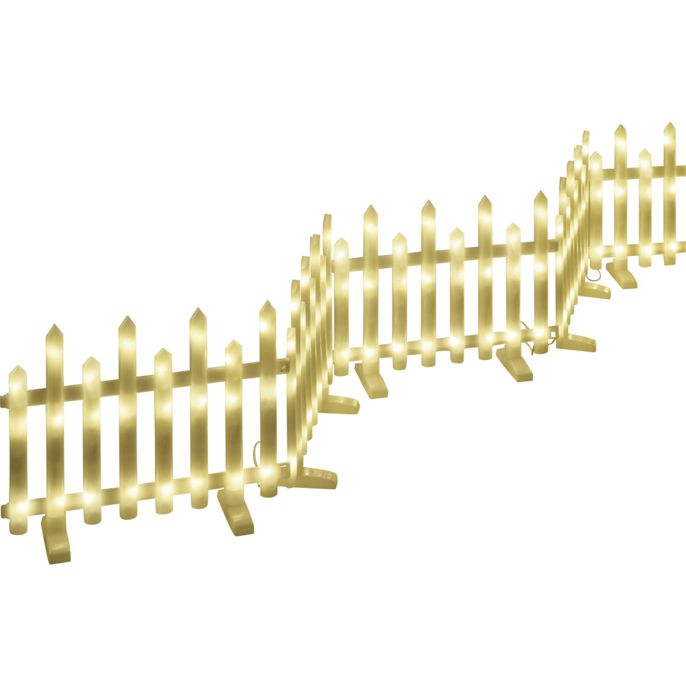 LED Gartenzaun 192 LEDs 8er Set Paneele Wei&szlig;