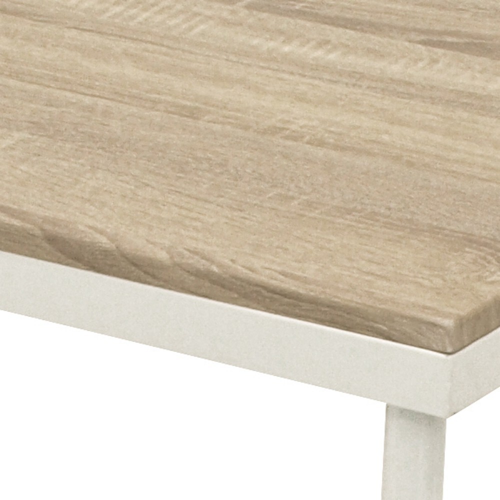 Essgruppe "K&ouml;ln" Eichedekor mit 2 St&uuml;hlen wei&szlig; pulverbeschichtet image number 2