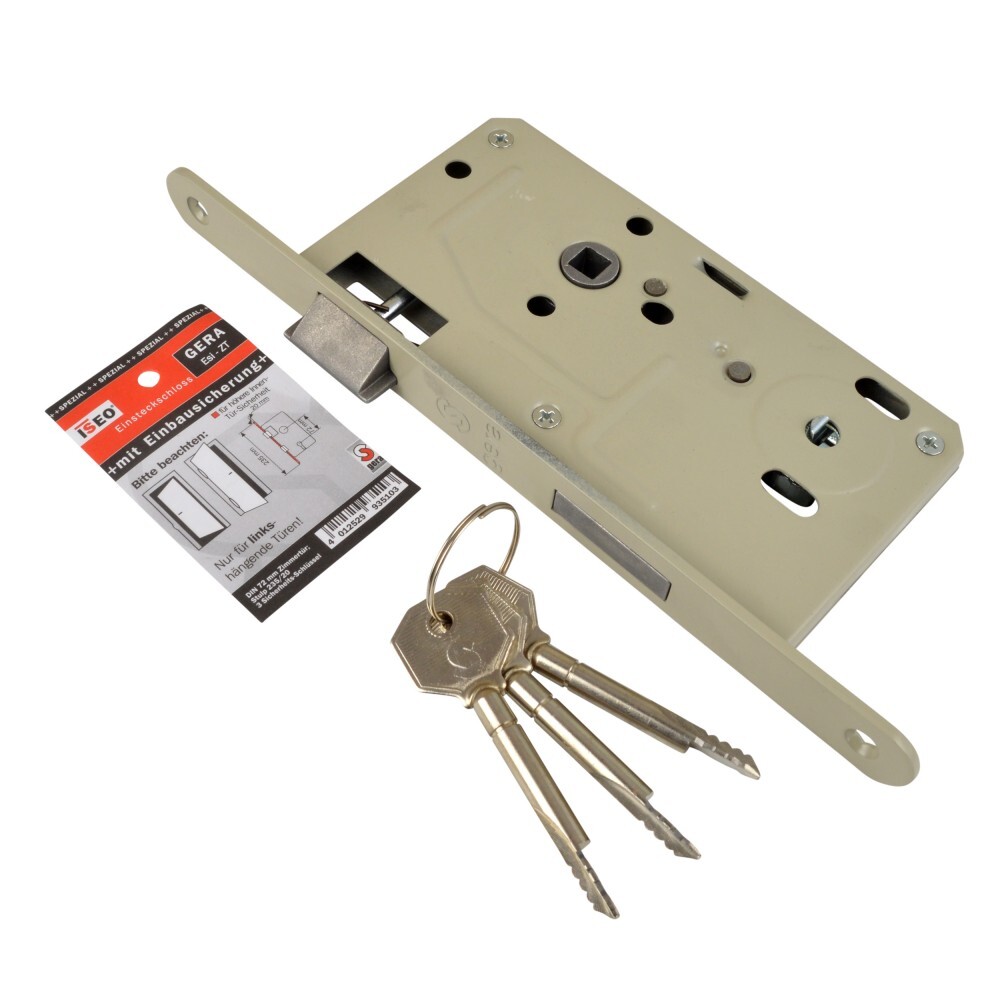 ISEO ZT-Einsteckschloss mit Einbausicherung links 72mm