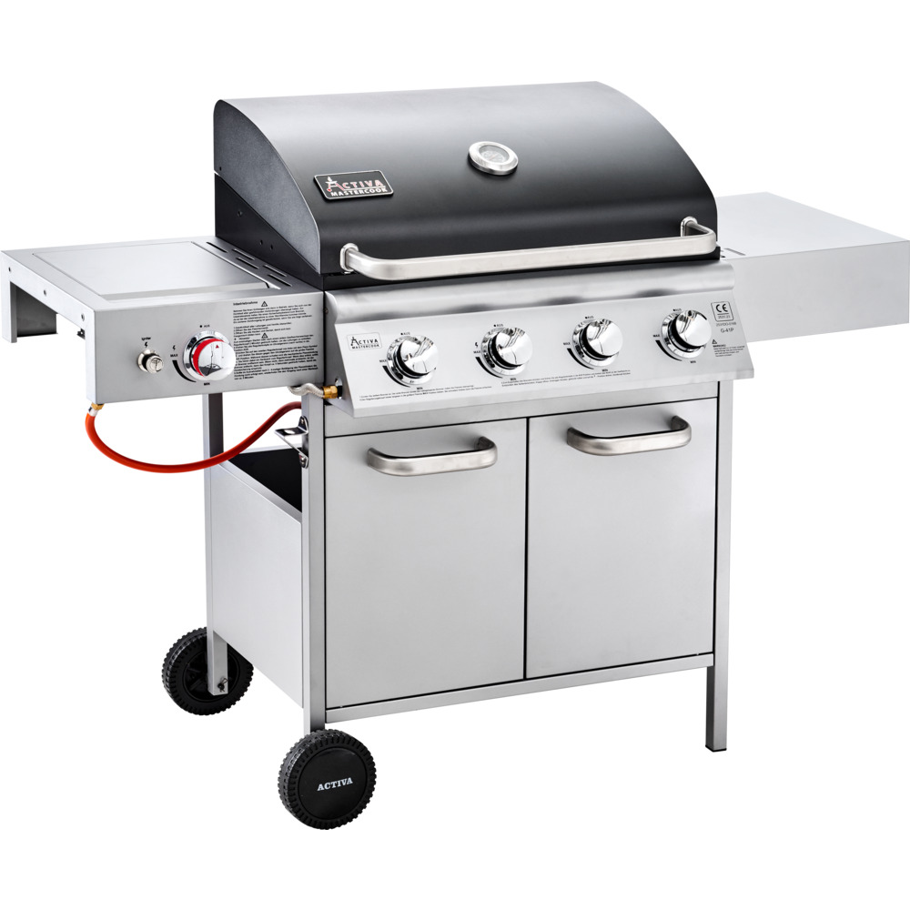 Gasgrill fahrbar Infrarot-Steak Zone silber-schwarz