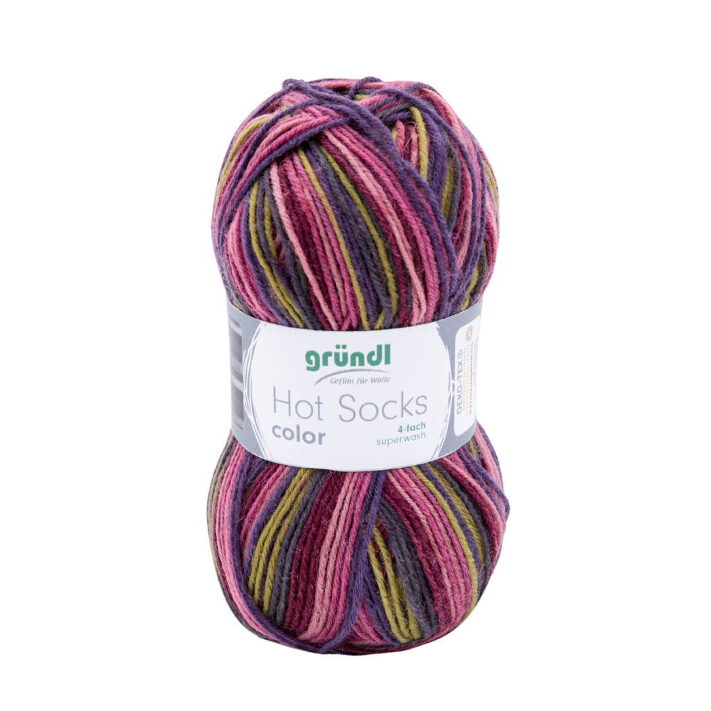 Garn Hot Socks color 50 g crazy purple color